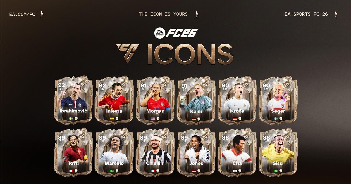New EA FC 26 Icons revealed with official player ratings and pre-order Icon upgrade explained