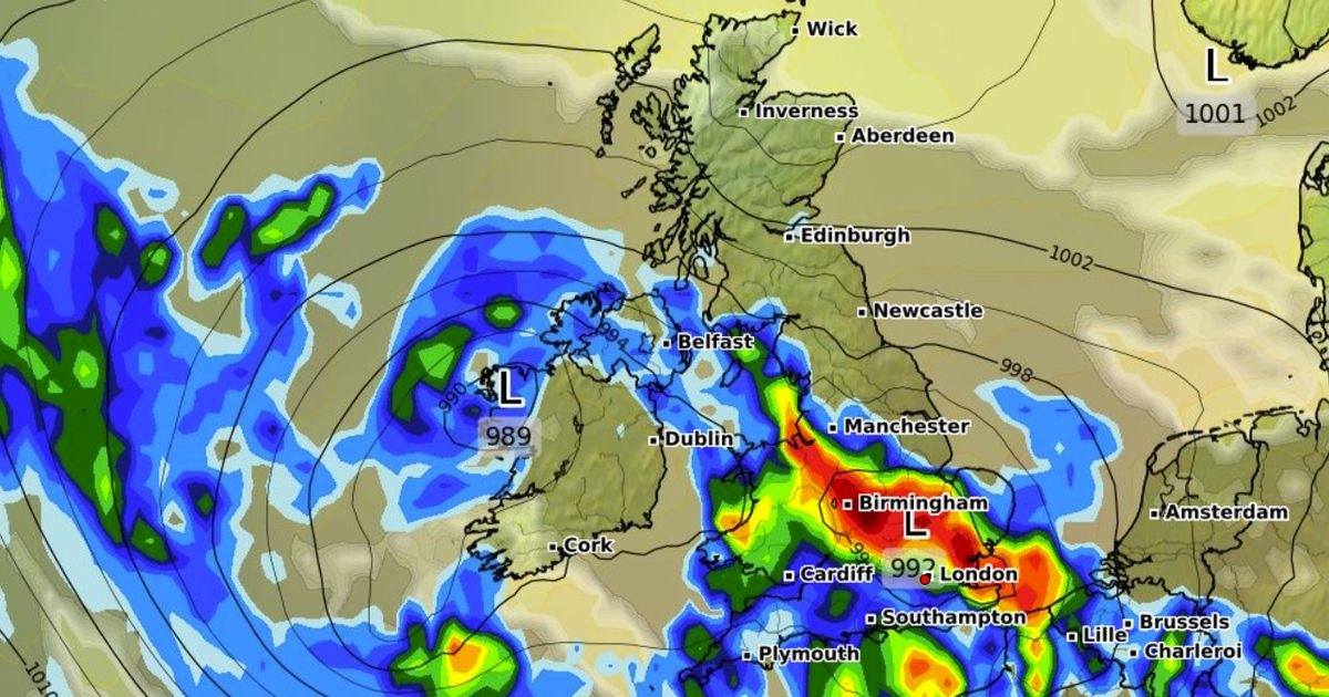 Hurricane Erin maps reveal when rainstorm will drench Brits with one area spared