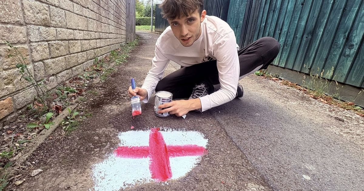 Man 'cracks code' to getting potholes fixed painting them with St George cross