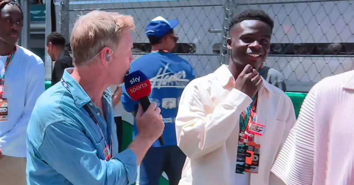 Bukayo Saka slammed for snubbing Sky F1 grid walk interview at Spanish GP