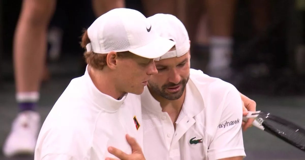 Grigor Dimitrov forfeits with injury to hand Jannik Sinner Wimbledon victory