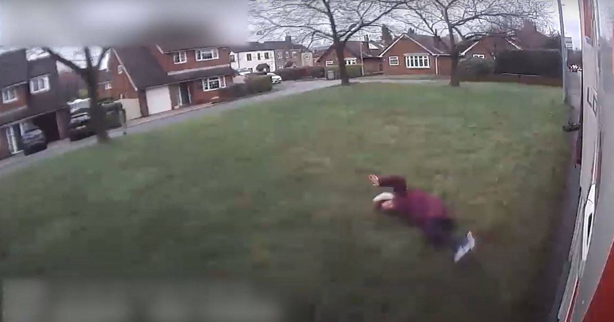 Moment distracted Welsh lorry driver mounts pavement and hits pedestrian