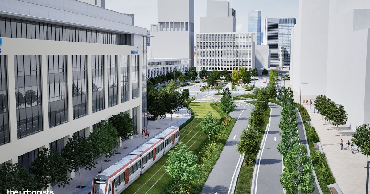 Five images and a map showing what the first stage of Cardiff's £100m tram system will look like