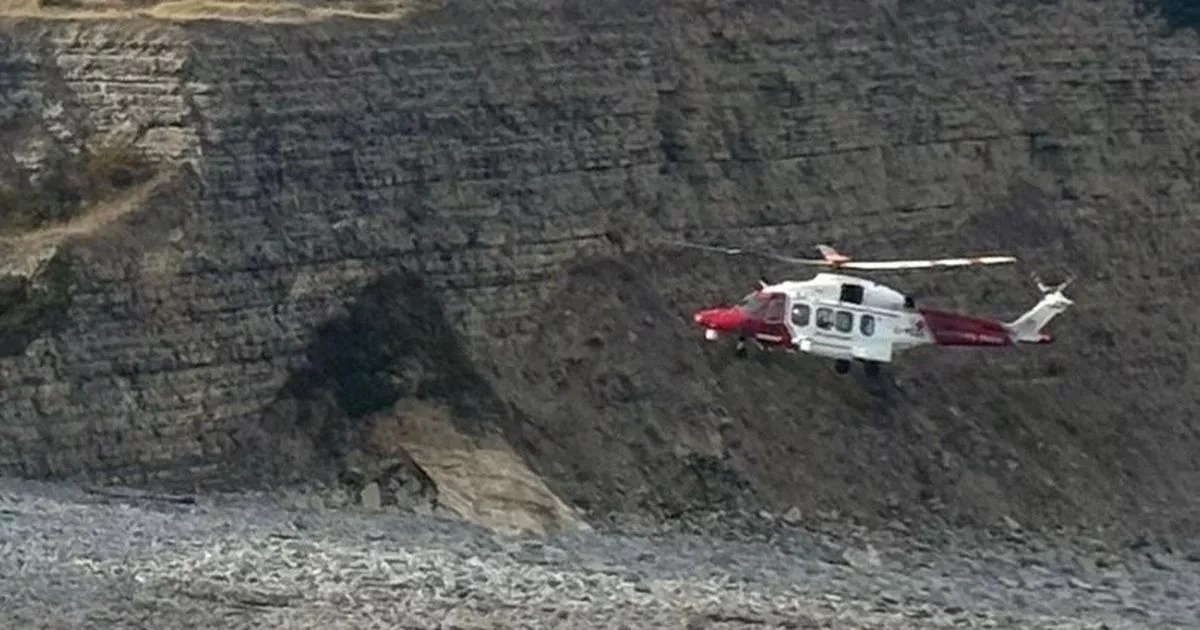 Man airlifted to hospital after getting into trouble at Barry Island