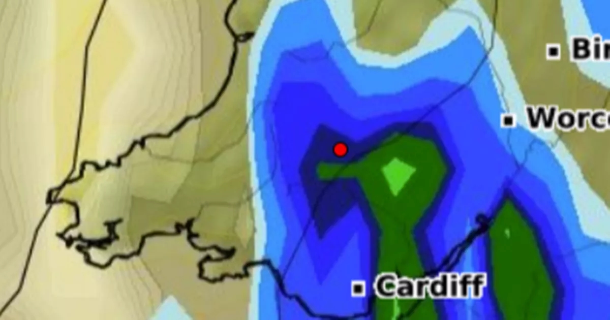Weather maps show the seven parts of Wales set to be hammered with rain
