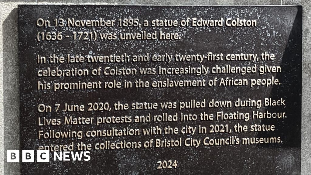 Edward Colston plaque installed with new slave trade wording