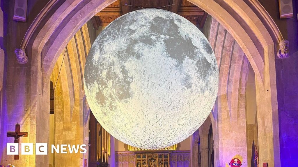 Giant 3D moon part of Wiltshire StarFest