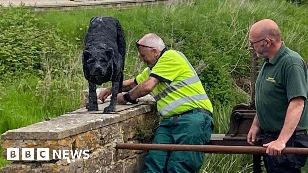Bridport's damaged stalking dog sculpture removed for repairs