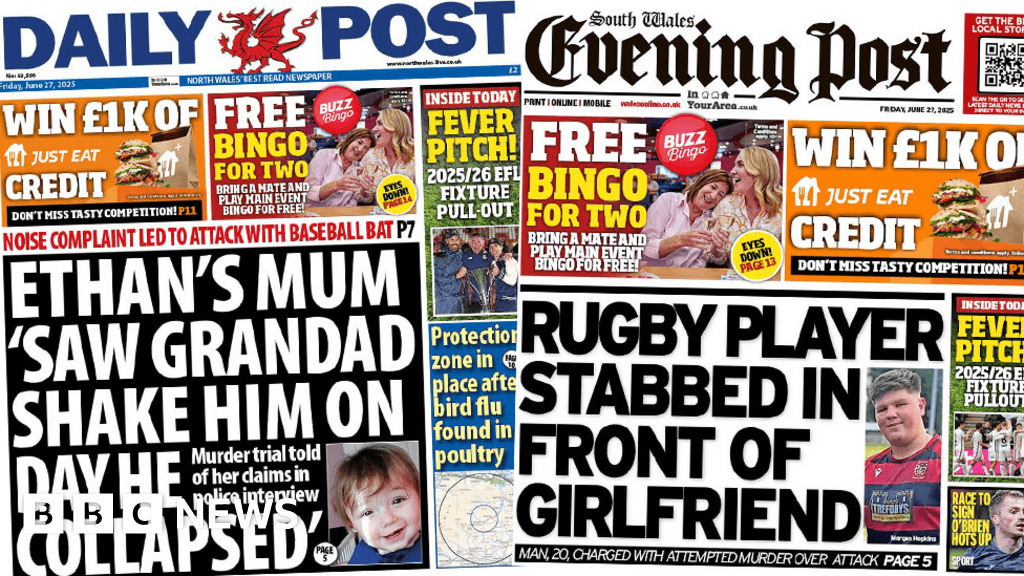 Wales' papers: Rugby player stabbed and Police force under fire