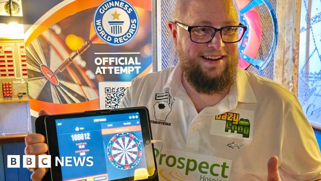 Wiltshire man finishes 12-hour darts world record attempt