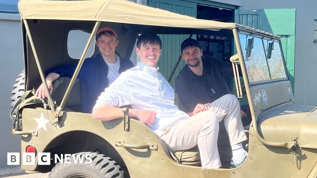 Masters of the Air actors step back in time to visit WW2 airbase