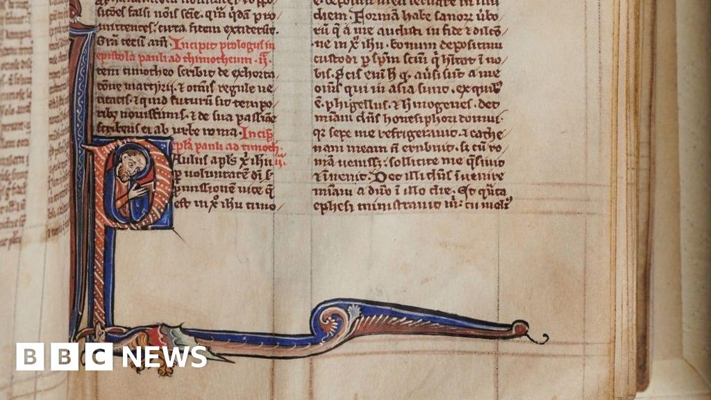Salisbury Cathedral displays 700-year-old bible for first time