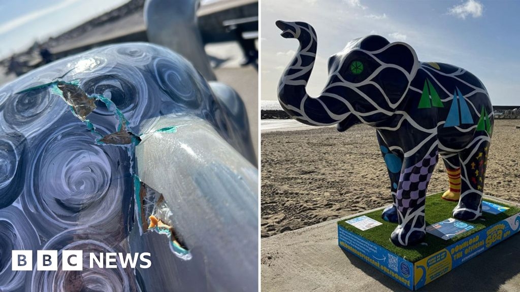 Dorset charity elephant sculpture damaged day after trail starts