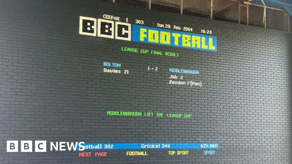 Middlesbrough FC Ceefax mural 'brilliant reminder' of Boro big win