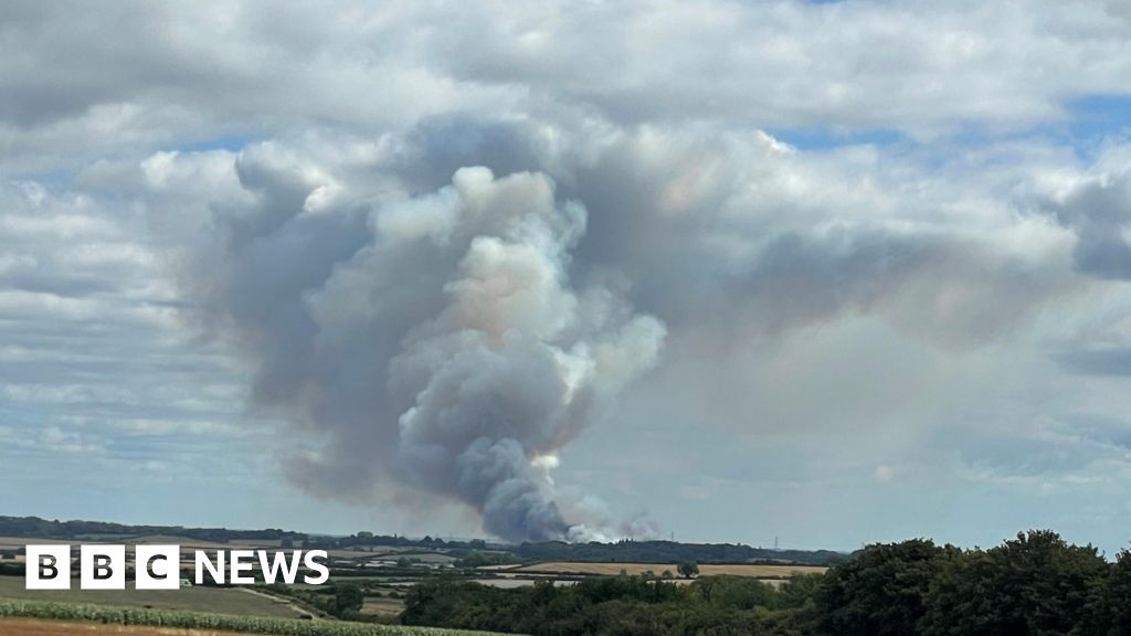 Stay away plea as fast-moving fire at Holt Heath breaks out