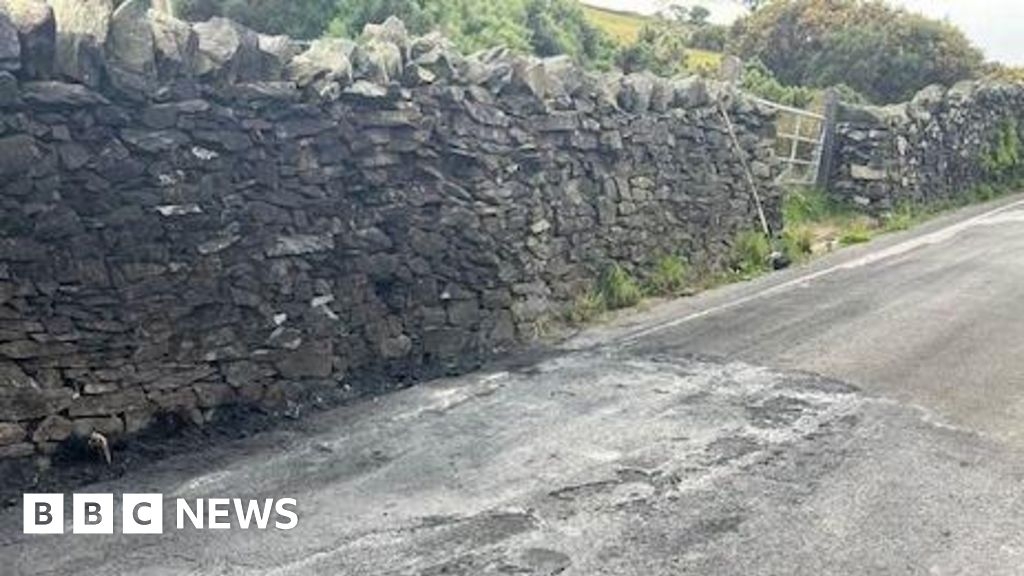 Part of Mountain Road remains closed for repairs after car fire