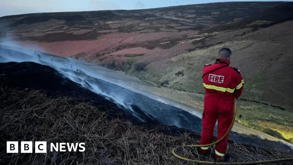Crews leave scene of Derbyshire moorland fire after a week