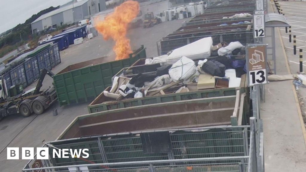 Fire-risk warning over hazardous waste after skip blaze