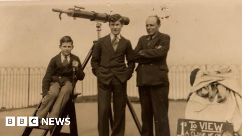 Vintage Margate seafront telescope on display at hotel