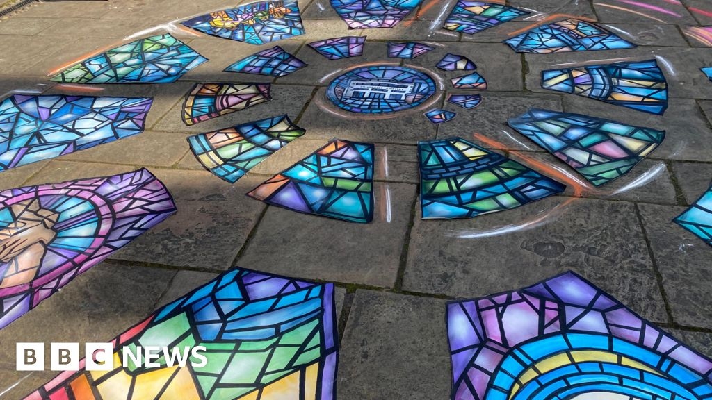 Coventry Cathedral paving art marks Covid-19 Day of Reflection