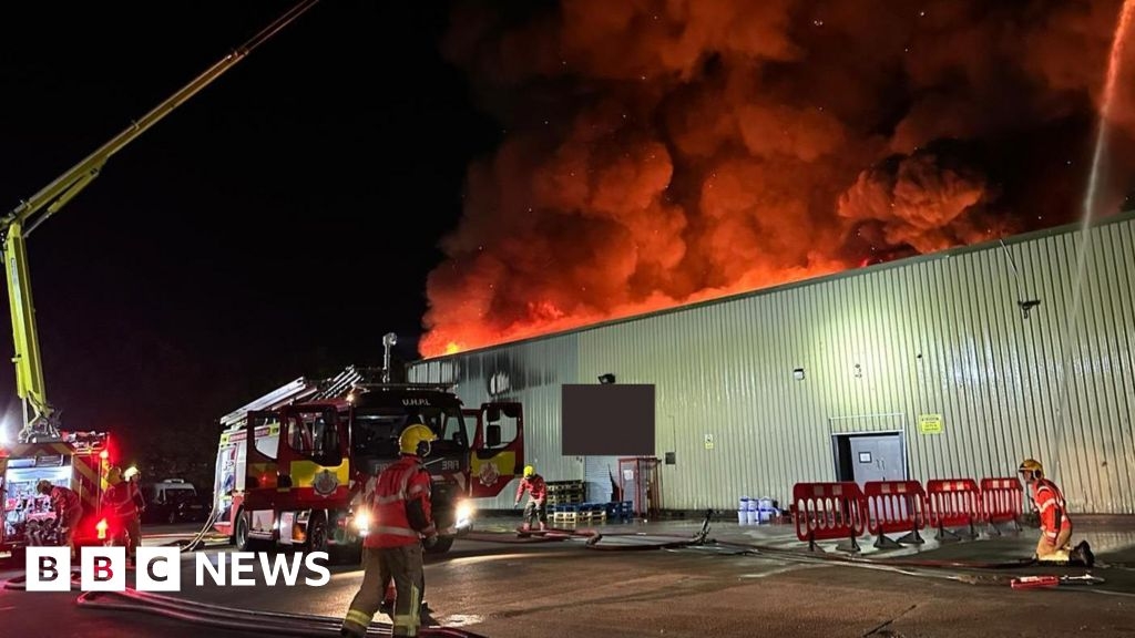 Firefighters tackle large blaze at industrial unit in Bolton