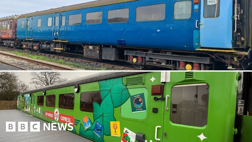 Train carriage converted to library opened at Derby school