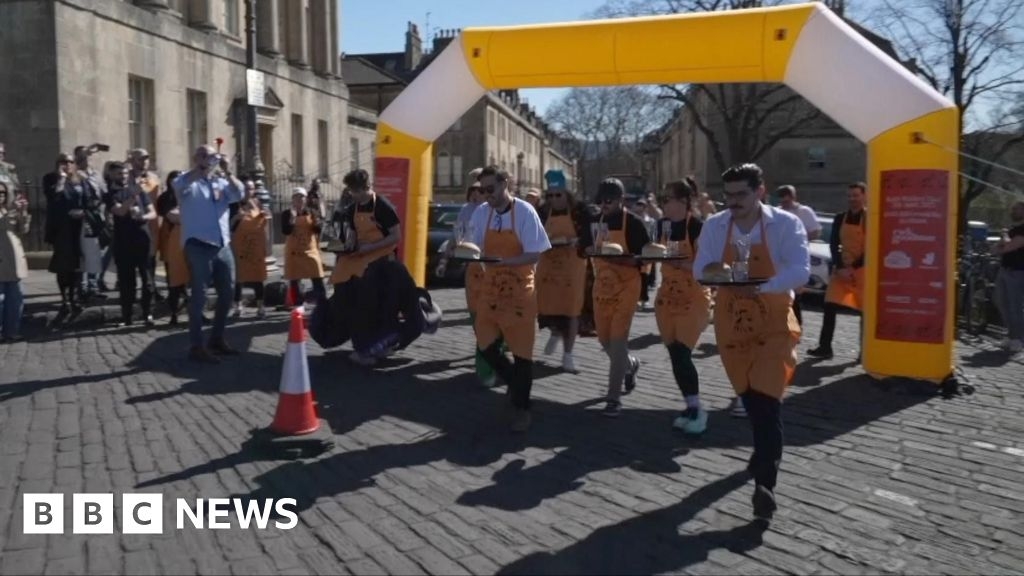Bath's first-ever waiter race raises money for charity