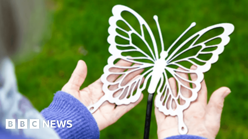 Scotney Castle field of butterflies set up for hospice patients
