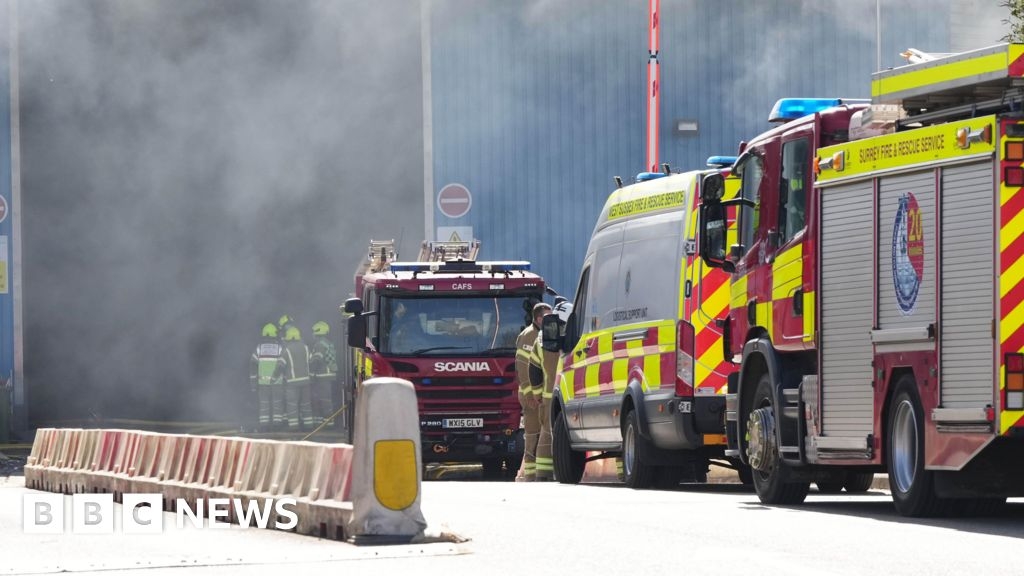Crawley recycling centre fire prompts warnings of smoke