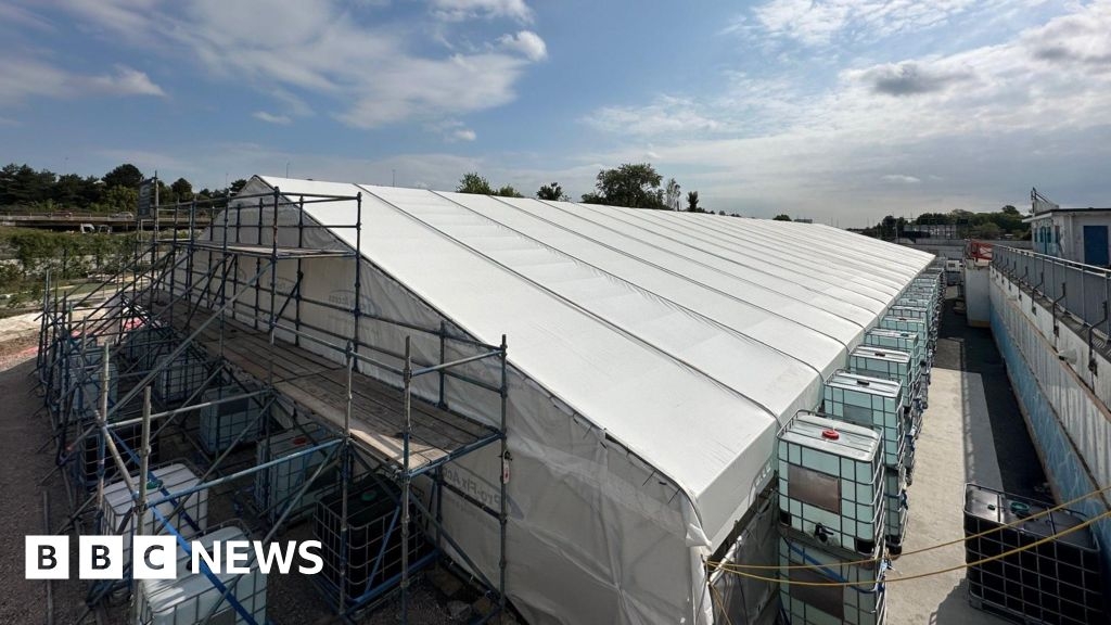 Vast tent covers Hilsea lido as revamp enters final steps