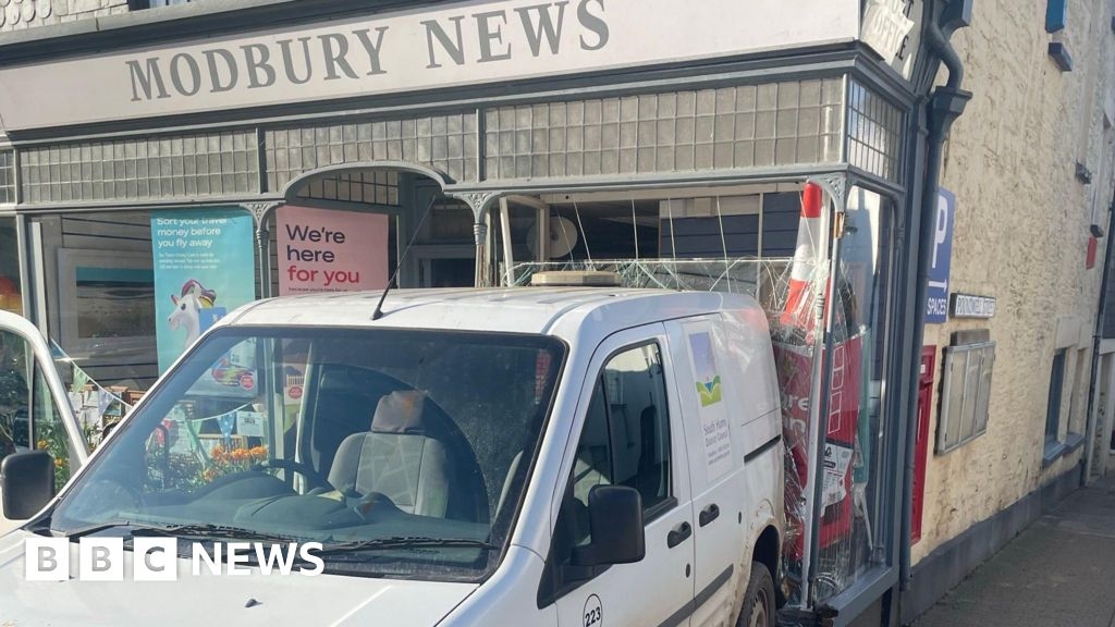 Empty van collides with Devon Post Office