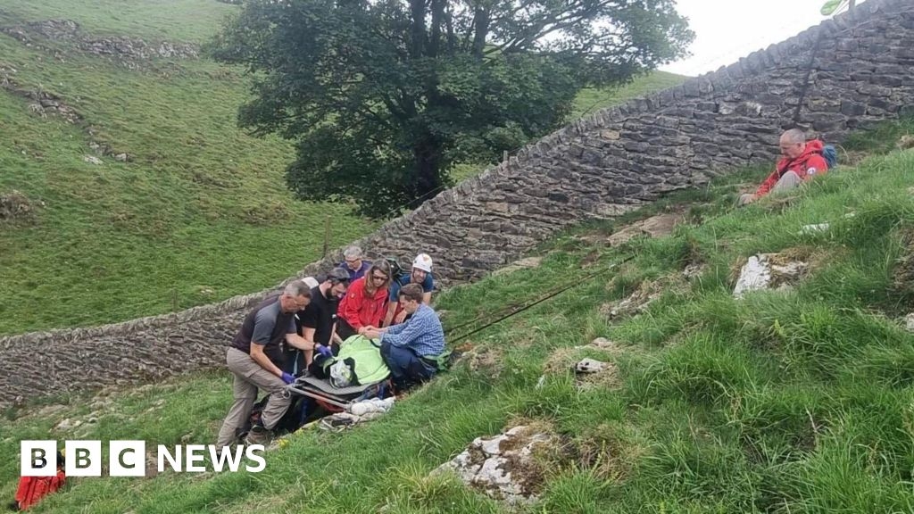 'Awkward' rescue for injured Peak District walker