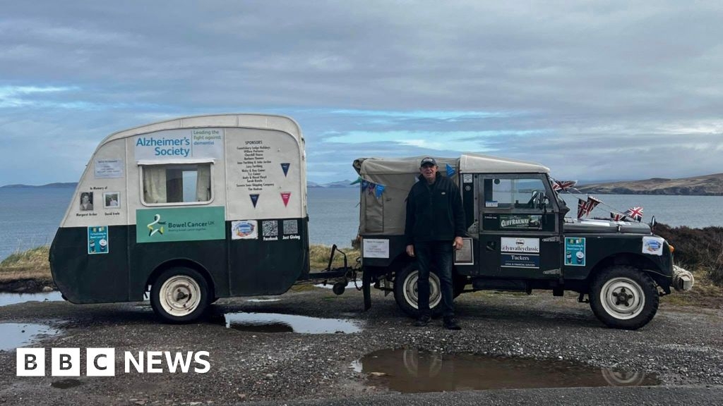 Land Rover, 69, and caravan, 79, on England road trip