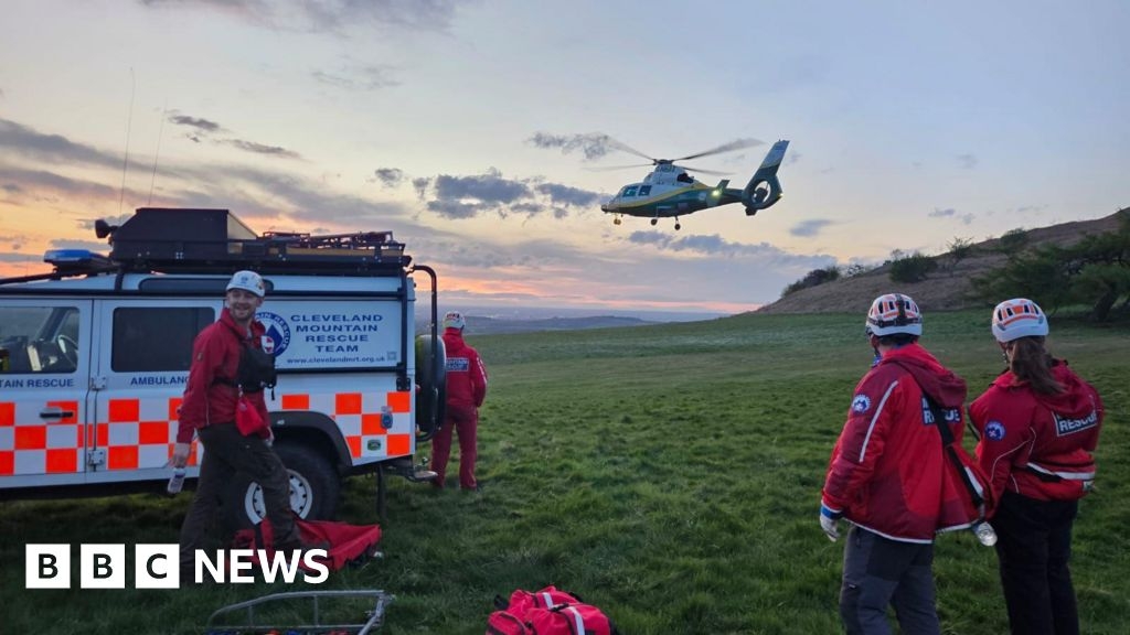 Walker falls from Roseberry Topping summit on to 'jagged rocks'