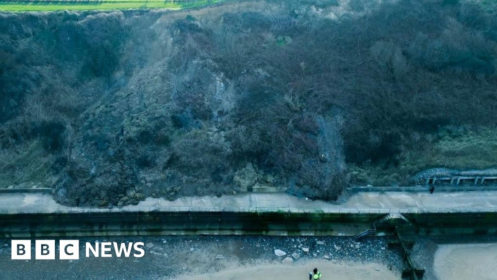 Cliff-slip at Overstrand beach forces closure of promenade