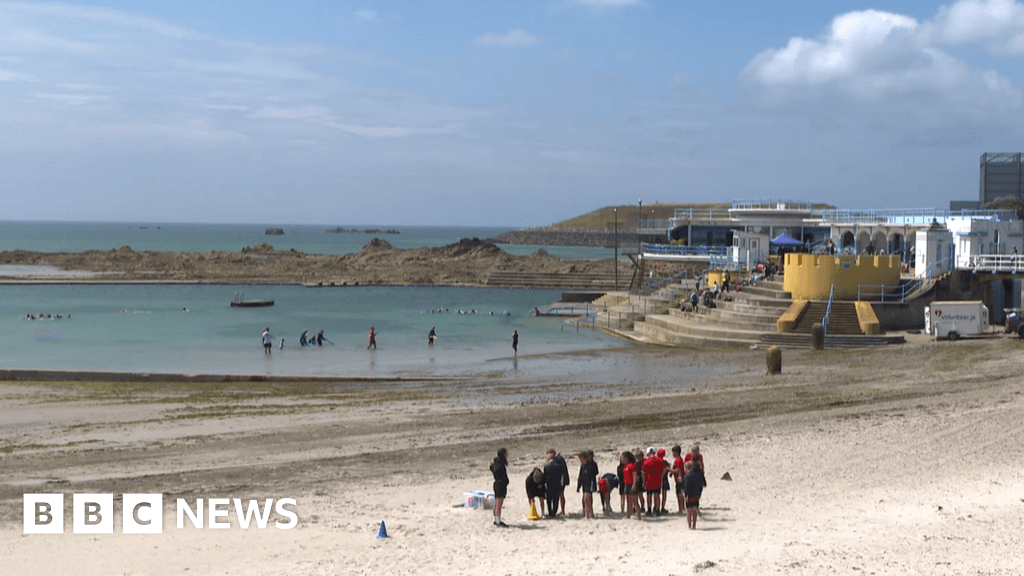 Seawater sampling to test water quality in Jersey