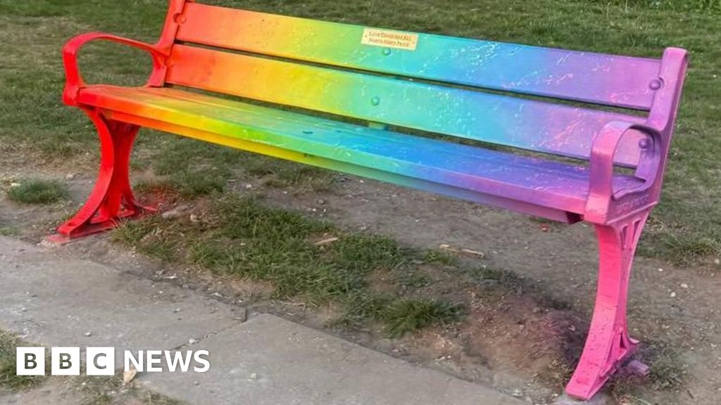 Hertfordshire pride bench set on fire replaced