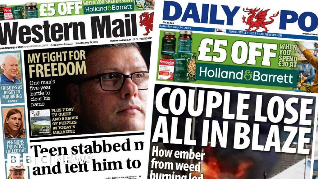Wales' papers: Dad's teen killer jailed & major house blaze