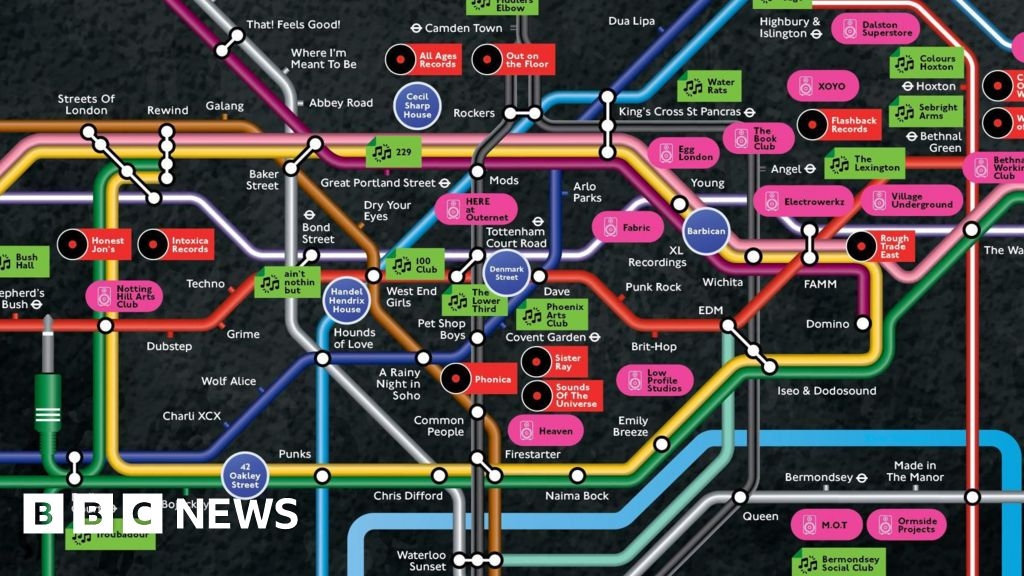 Tube map celebrates London's grassroots music scene