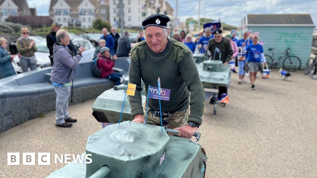 Weston-super-Mare over 60s group marks VE Day with tank push