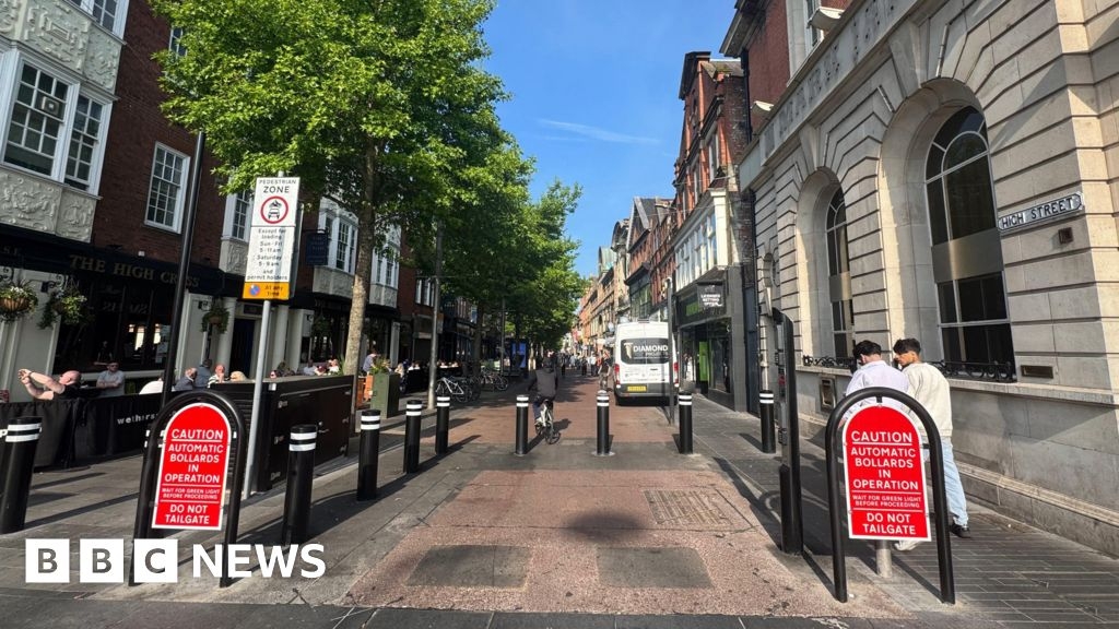 New bollards which rise out of road installed in Leicester