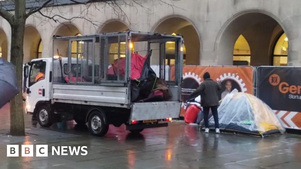 Manchester city centre homeless camp cleared by council