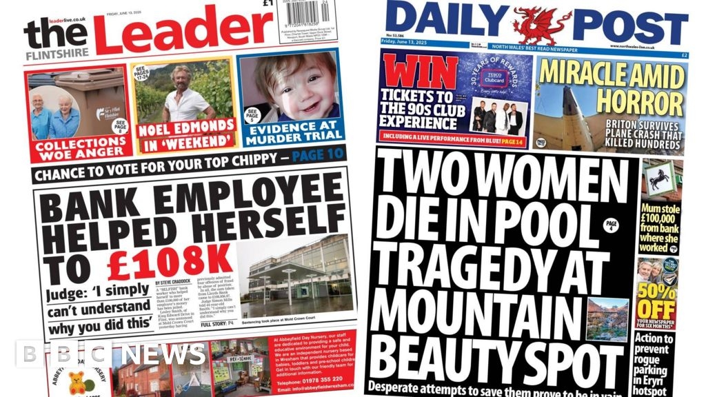 Wales' papers: Two die at Eryri and bank employee steals £180k