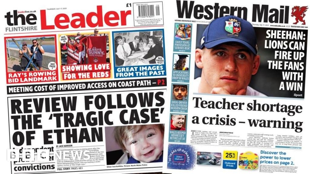 Wales' papers: Ethan case review and 'Teacher shortage crisis'
