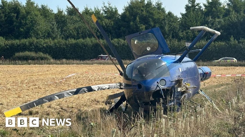 Pilot uninjured after helicopter crash in Cootham, West Sussex
