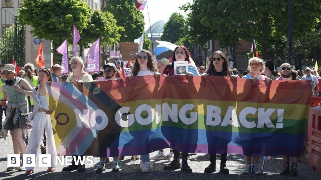 Trans rights: Thousands attend march in Belfast city centre