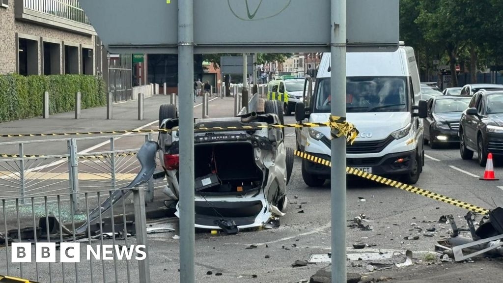 Woman attacked on street after car overturned in Leicester
