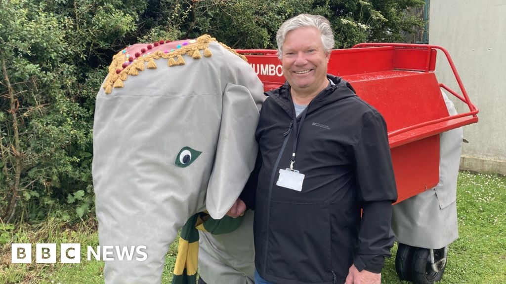 Forest Primary's mechanical elephant being fixed for  summer fete