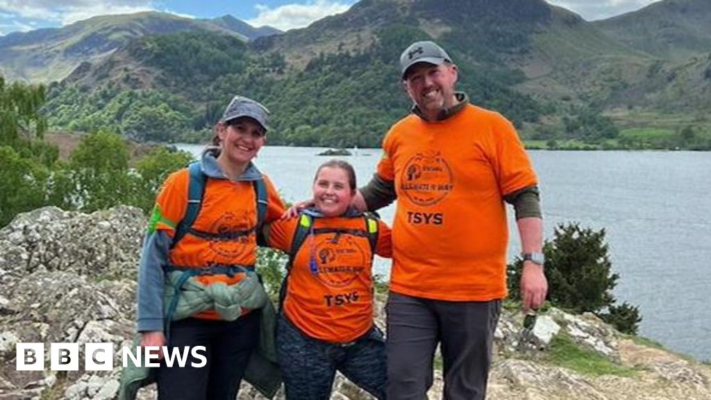 Sheffield girl with tumour hikes 18km for childrens' charity