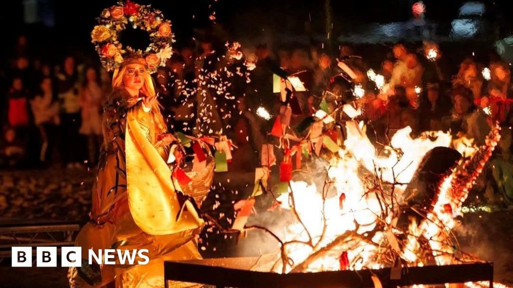 Traditional fire festival returns to Peel seafront